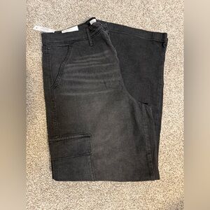 Jessica Simpson Black Hi Rise Wide Leg Cargo Jeans